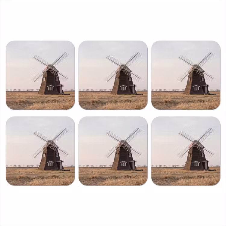 Onderzetter - Windmolens - Landschap - Veld — 1