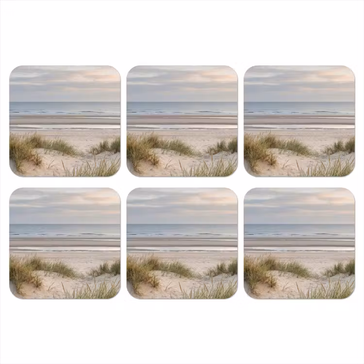 Onderzetter - Zandstrand - Bewolkt - Duinen — 1