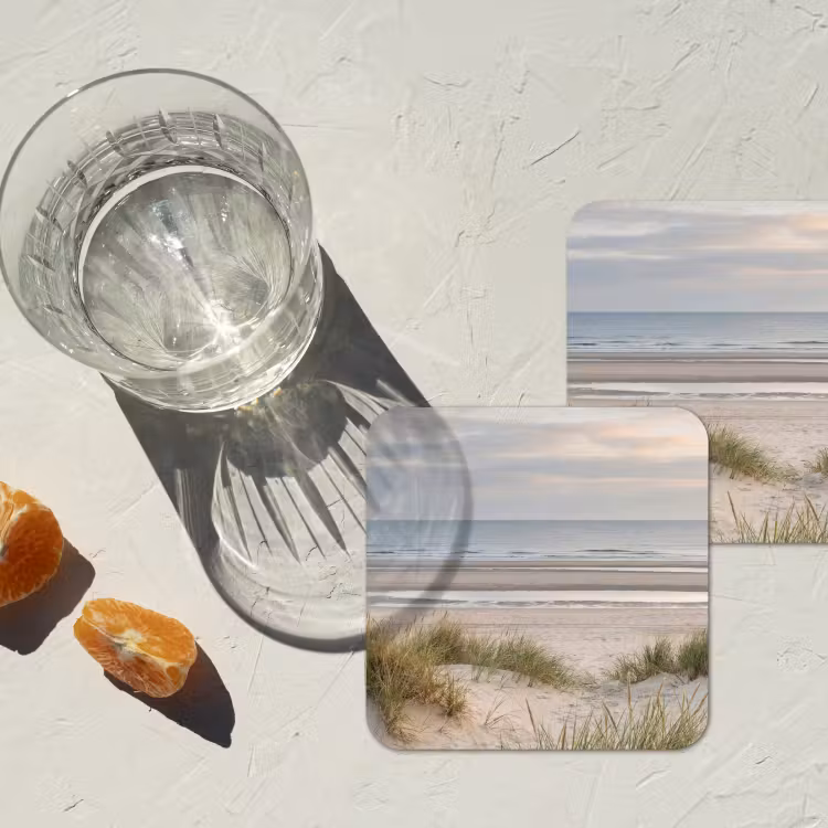 Onderzetter - Zandstrand - Bewolkt - Duinen — 3