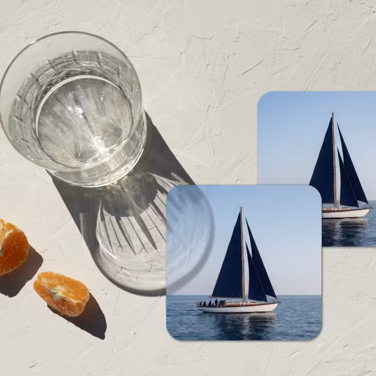 Onderzetter - Zeilboot - Zee - Blauw — 3