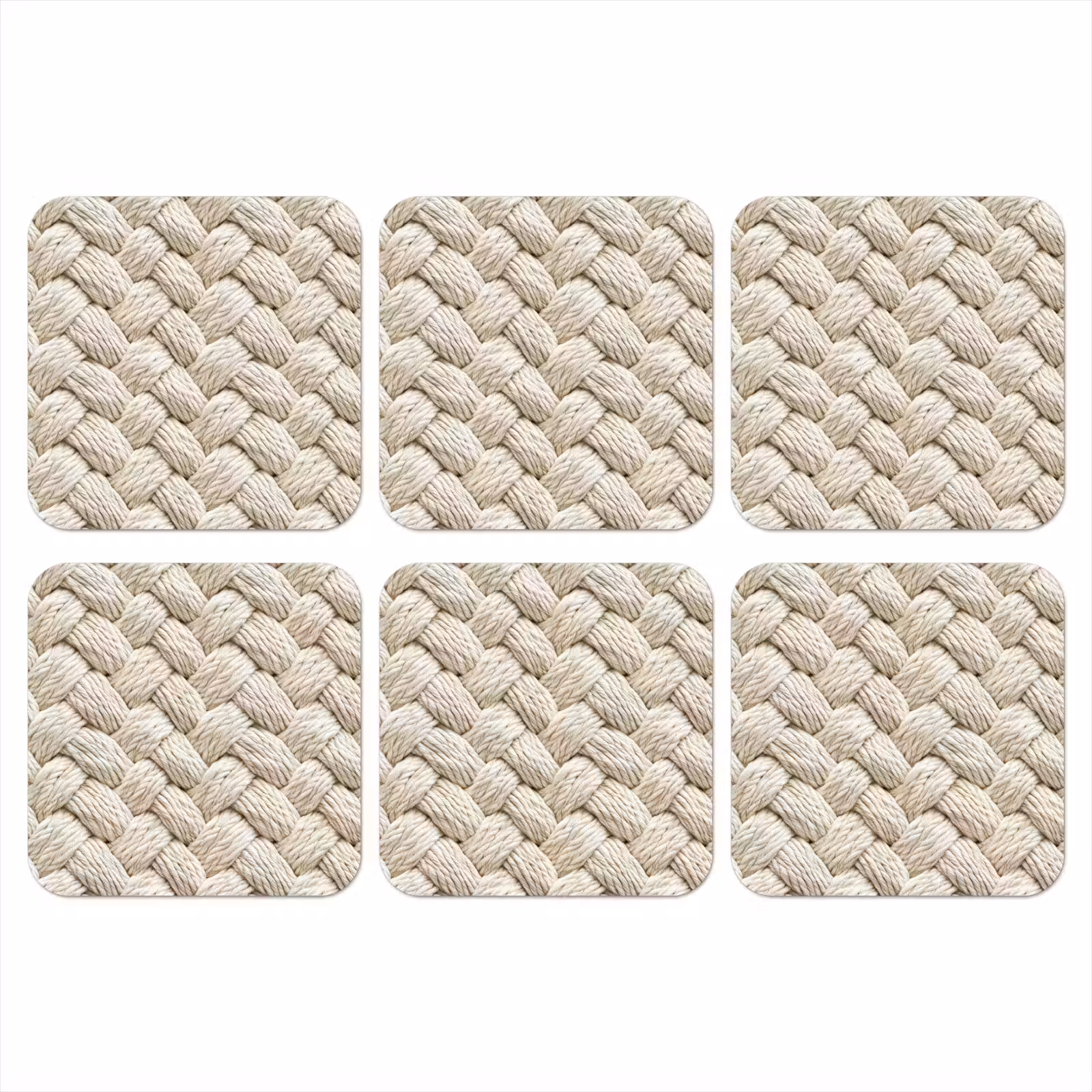 Onderzetter - Touw - Gebreid - Beige — 1