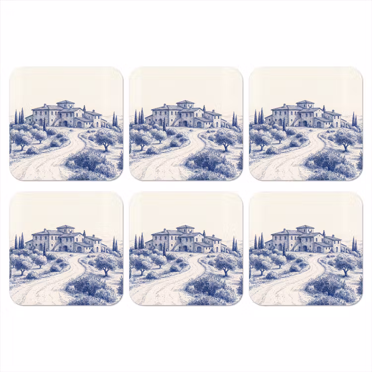 Onderzetter - Rustiek - Landgoed - Blauw — 1
