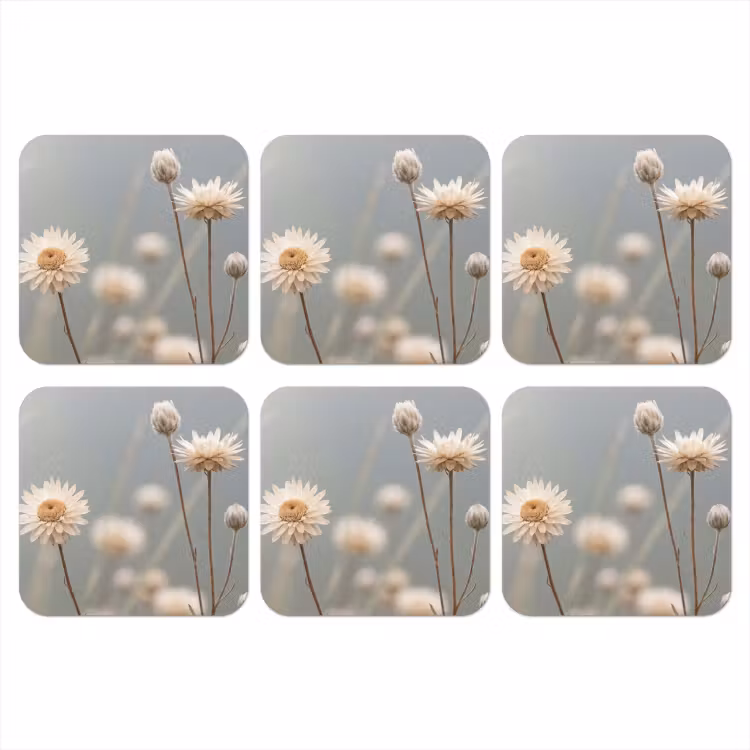 Onderzetter - Strobloemen - Wit - Daglicht — 1