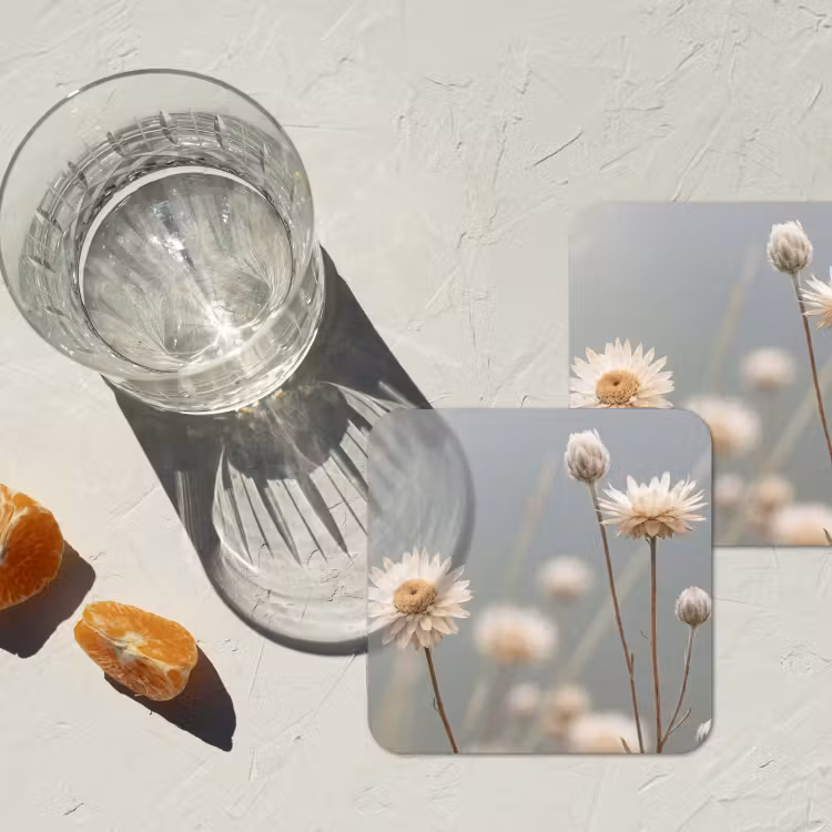 Onderzetter - Strobloemen - Wit - Daglicht — 3