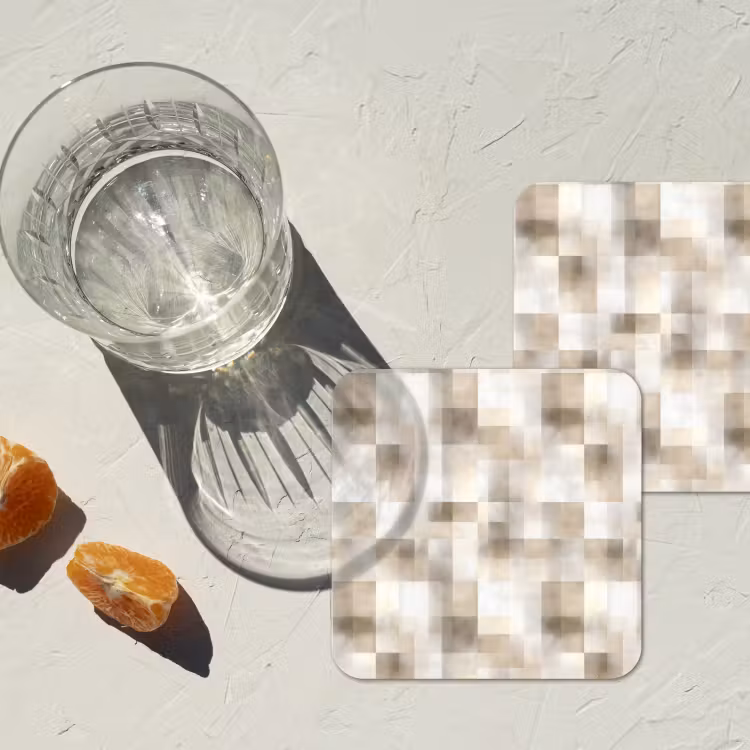 Onderzetter​ - Textuur - Linnen - Beige — 3
