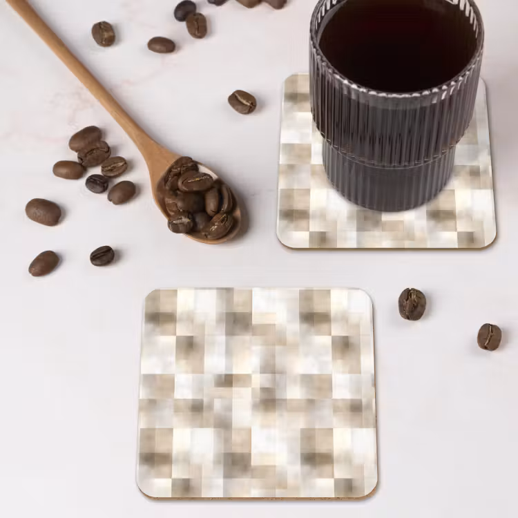 Onderzetter​ - Textuur - Linnen - Beige — 4