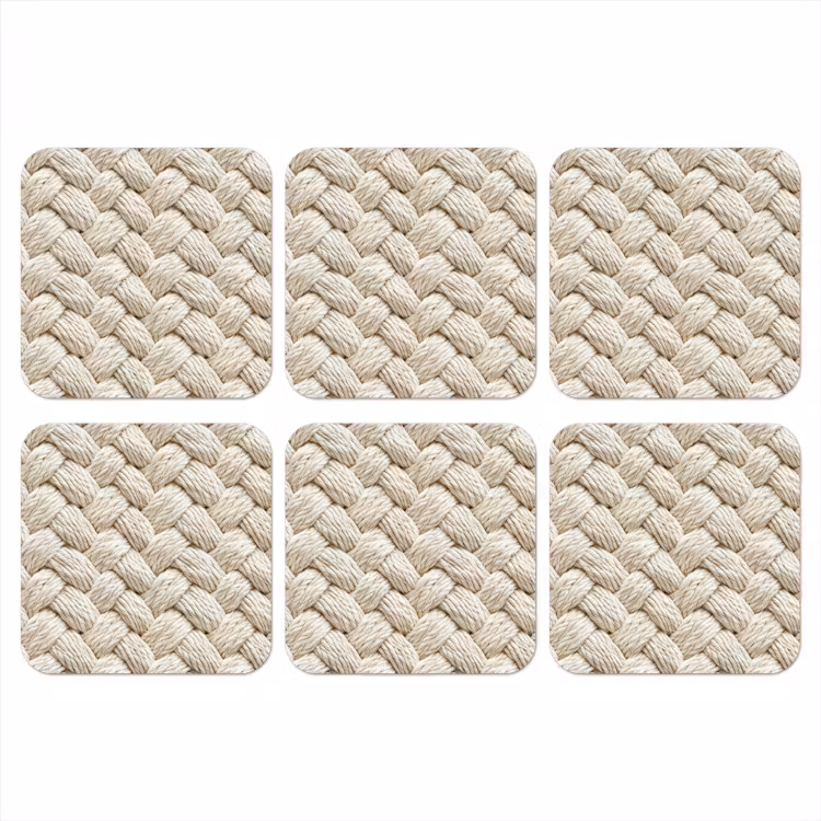 Onderzetter - Touw - Gebreid - Beige — 1