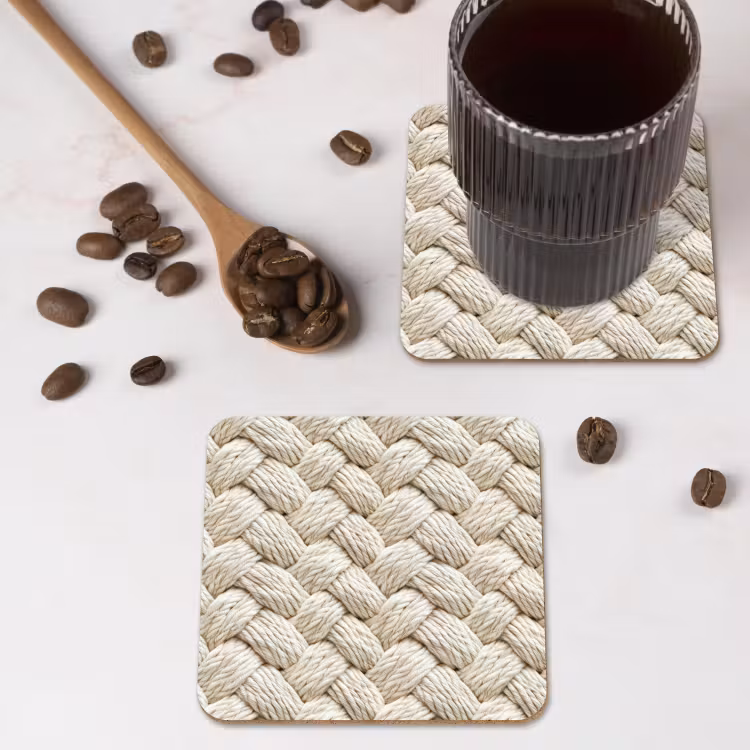 Onderzetter - Touw - Gebreid - Beige — 4