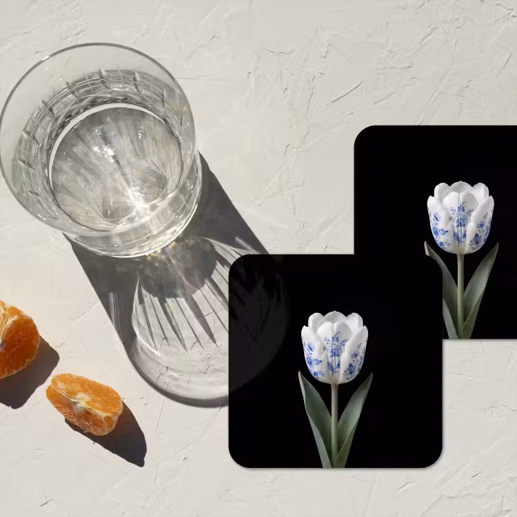 Onderzetter - Tulp - Patroon - Blauw — 3