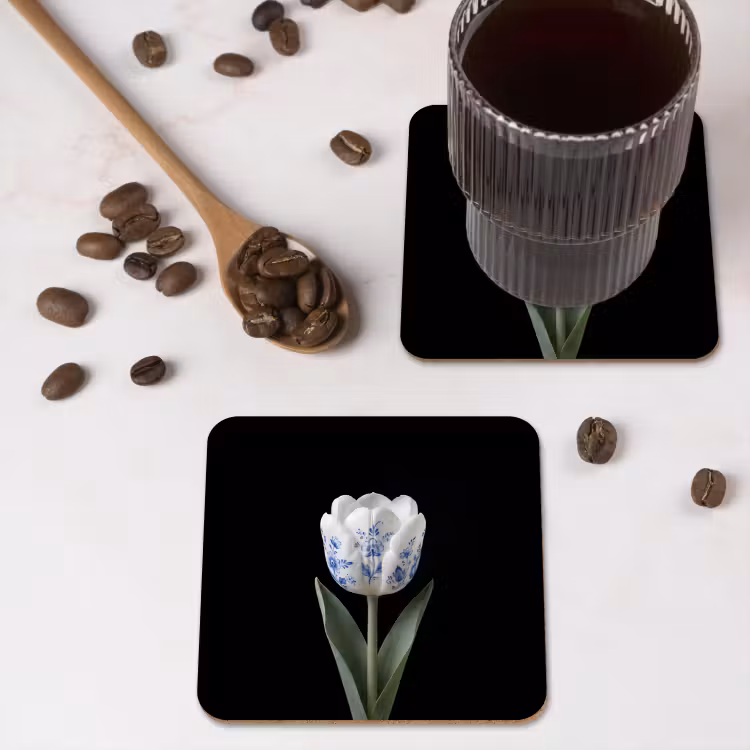 Onderzetter - Tulp - Patroon - Blauw — 4