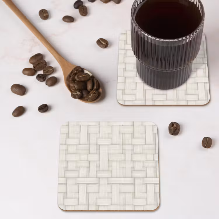 Onderzetter - Vlechtwerk - Banen - Beige — 4