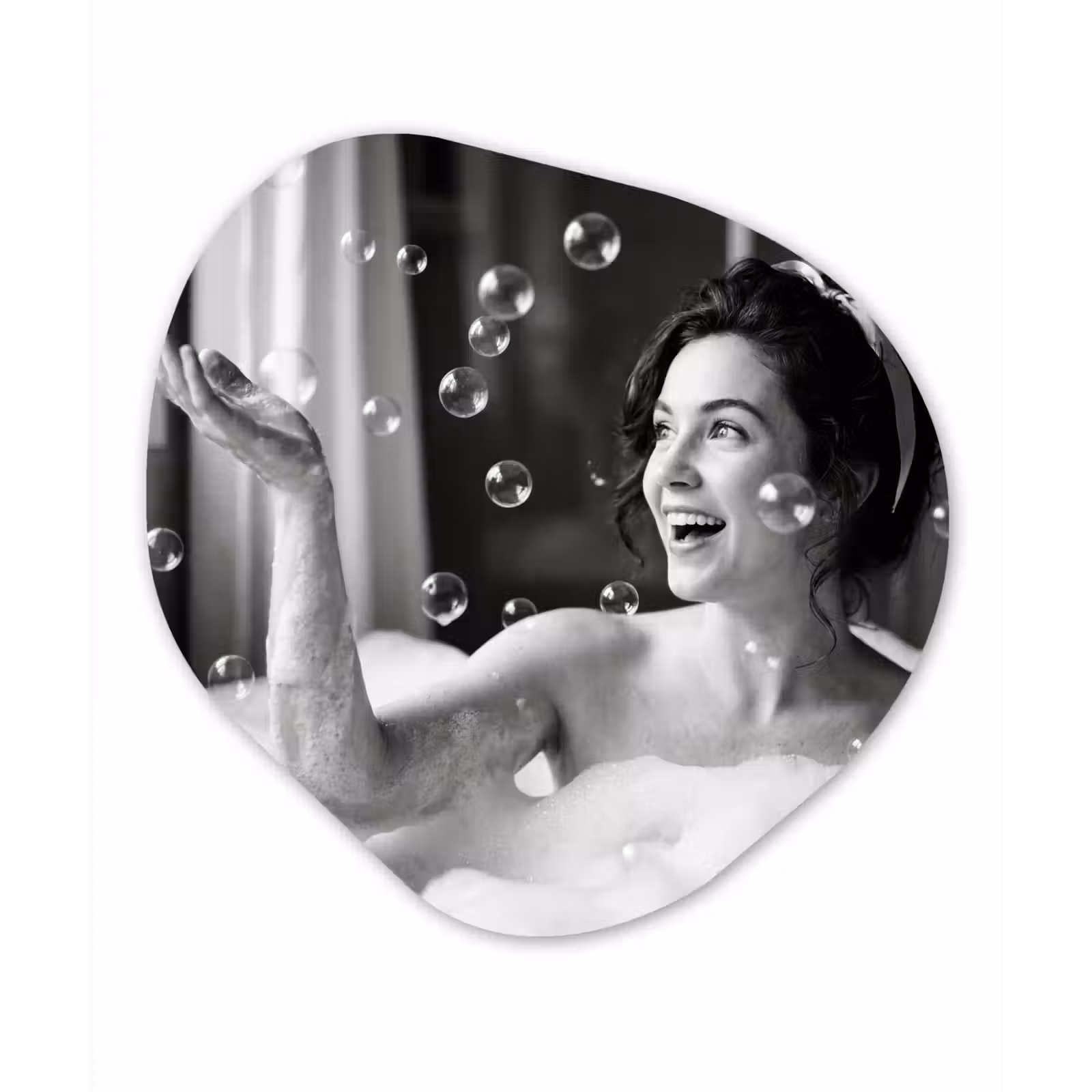 Organisch schilderij - Forex - Bad - Bubbels - Zwart - Wit — 1