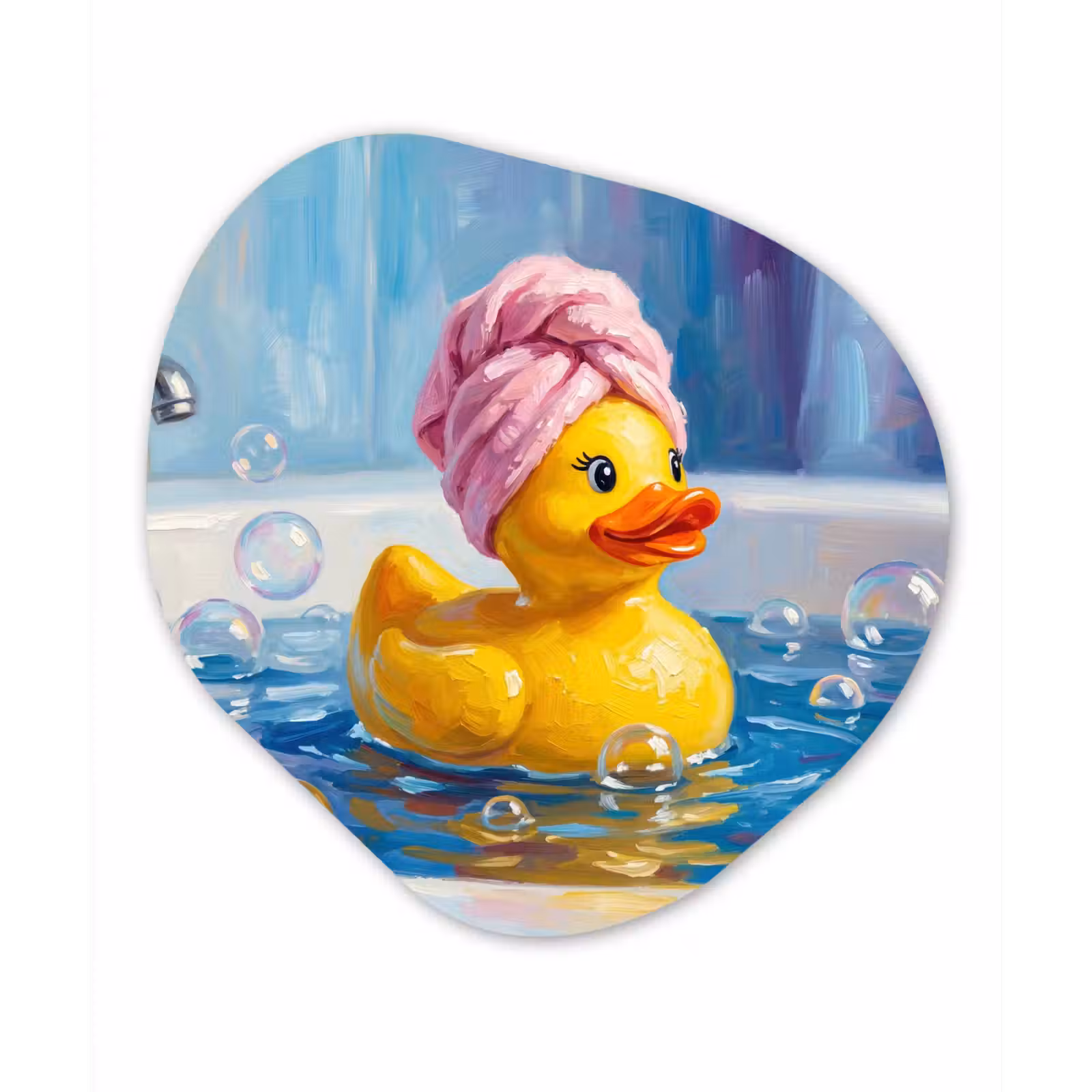 Organisch schilderij - Forex - Creatief - Badeend - Kleurrijk — 1
