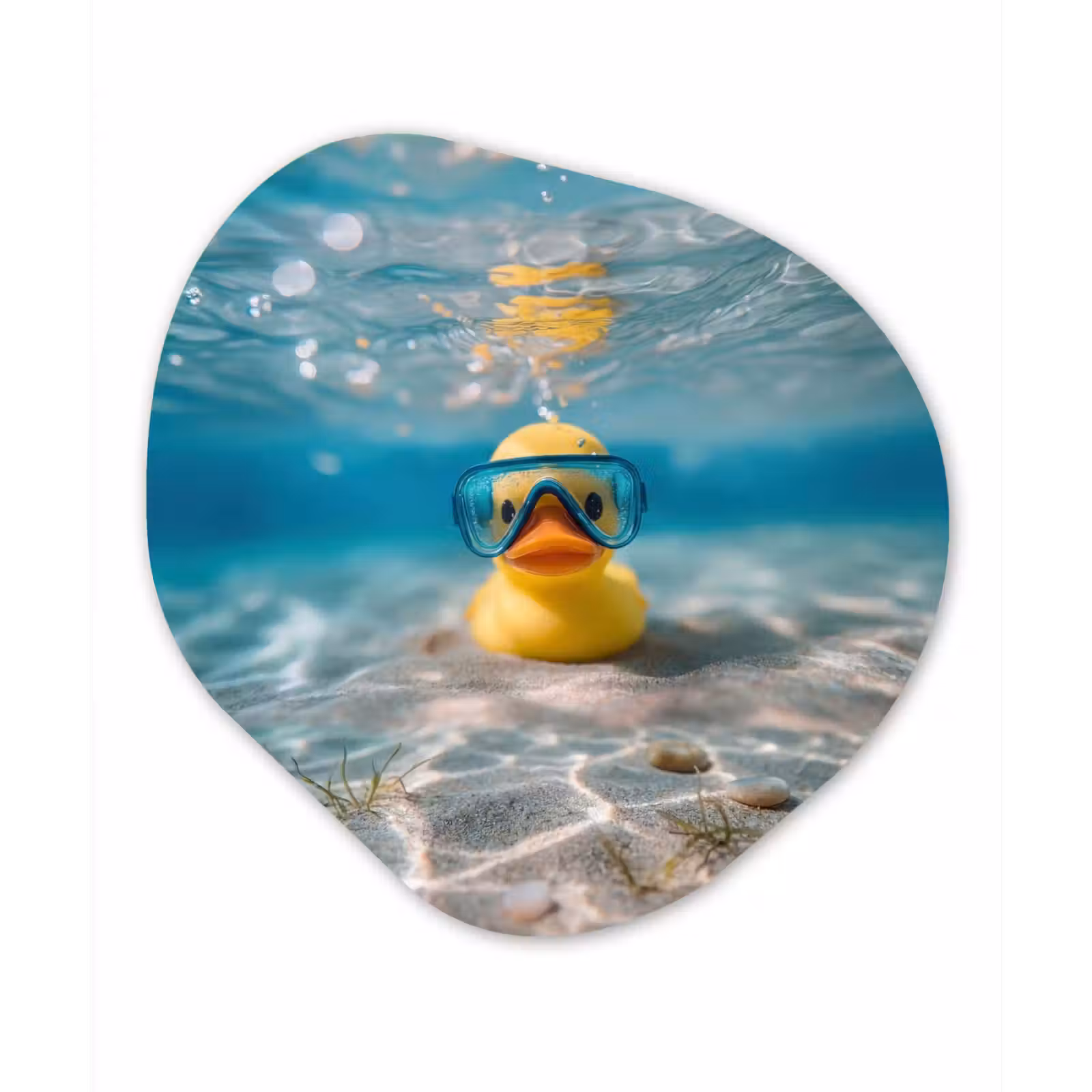 Organisch schilderij - Forex - Duikbril - Eend - Water — 1