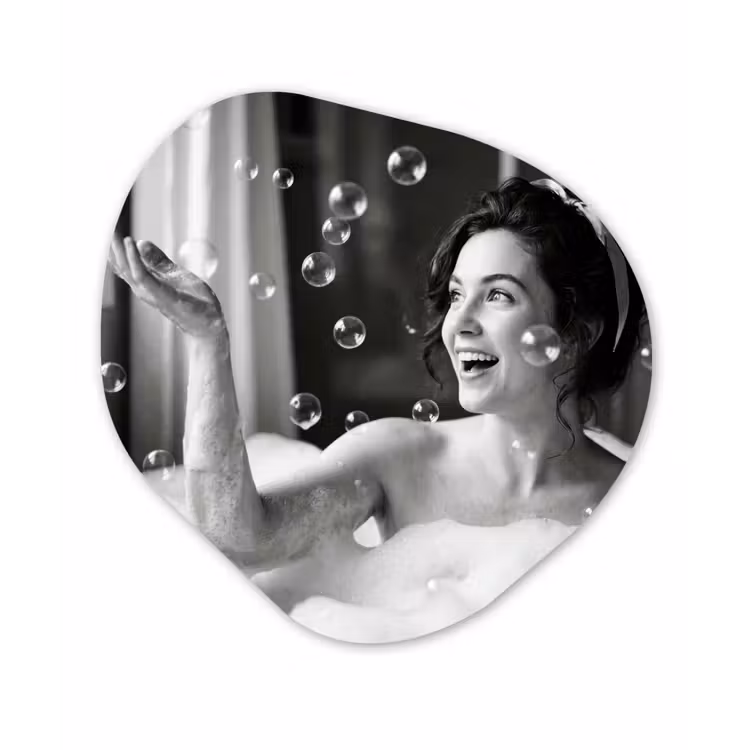 Organisch schilderij - Forex - Bad - Bubbels - Zwart - Wit — 1