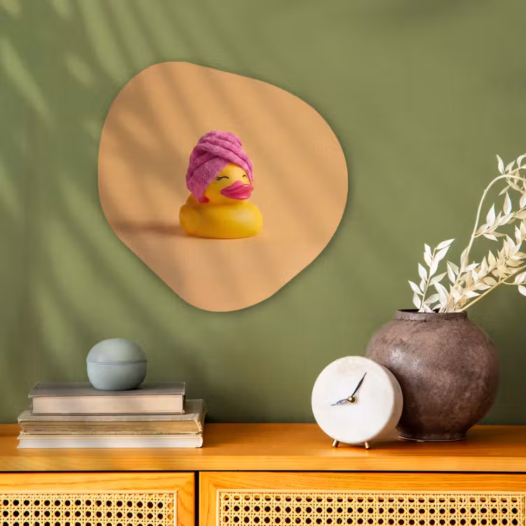Organisch schilderij - Forex - Badeend - Handdoek - Kleurrijk — 2
