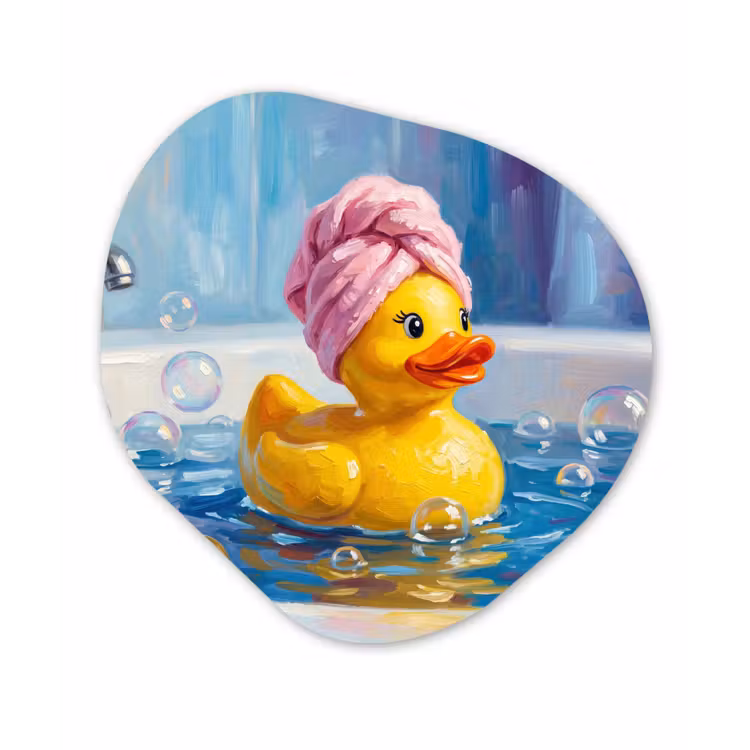 Organisch schilderij - Forex - Creatief - Badeend - Kleurrijk — 1