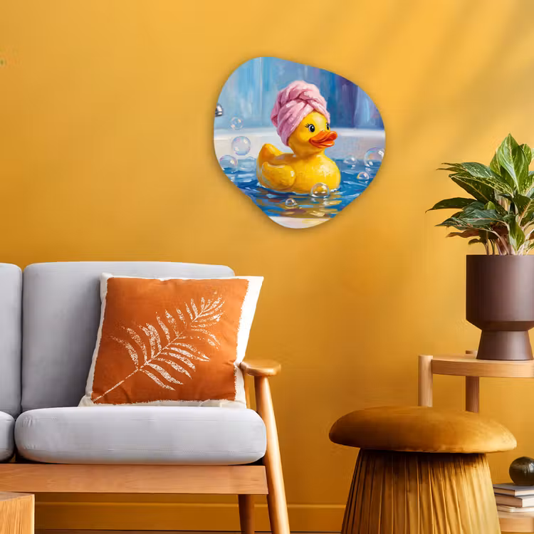 Organisch schilderij - Forex - Creatief - Badeend - Kleurrijk — 3