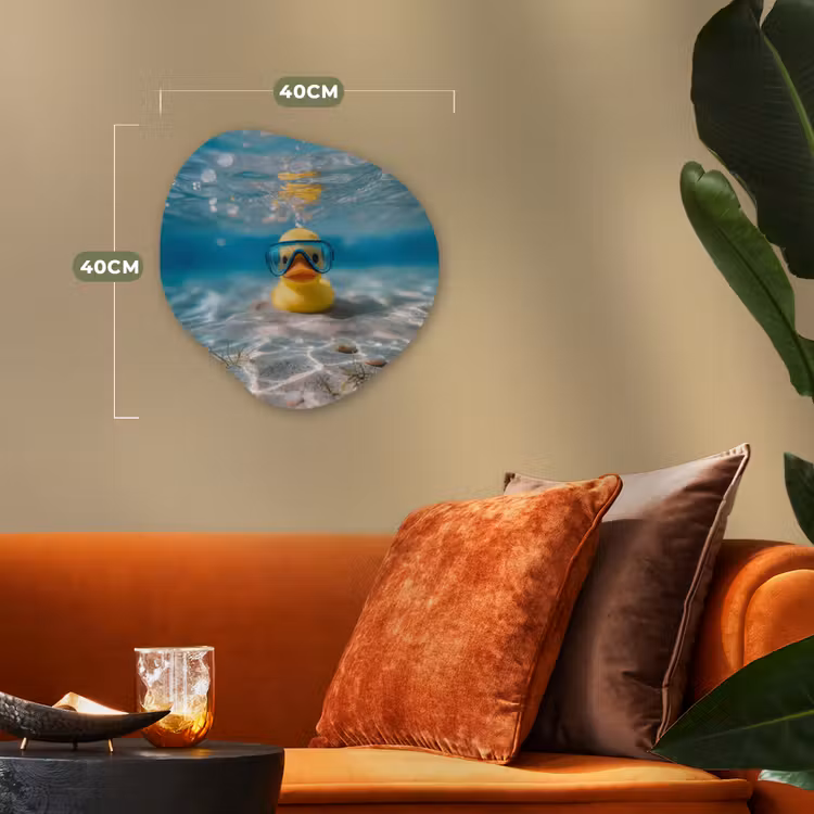 Organisch schilderij - Forex - Duikbril - Eend - Water — 4