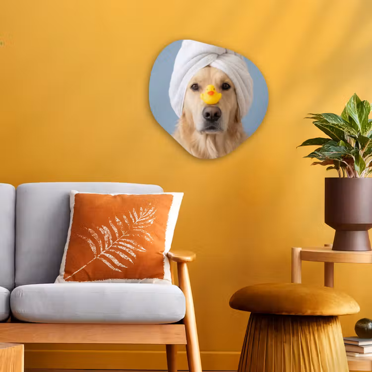 Organisch schilderij - Forex - Hond - Badeend - Geel — 3