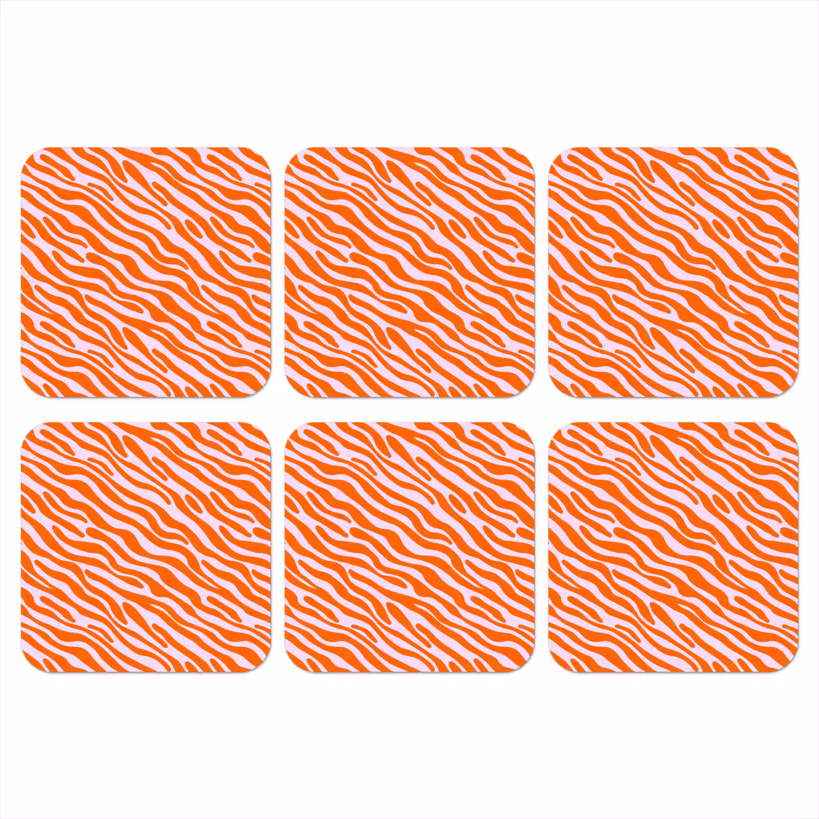 Onderzetter - Strepen - Dynamisch - Oranje — 1