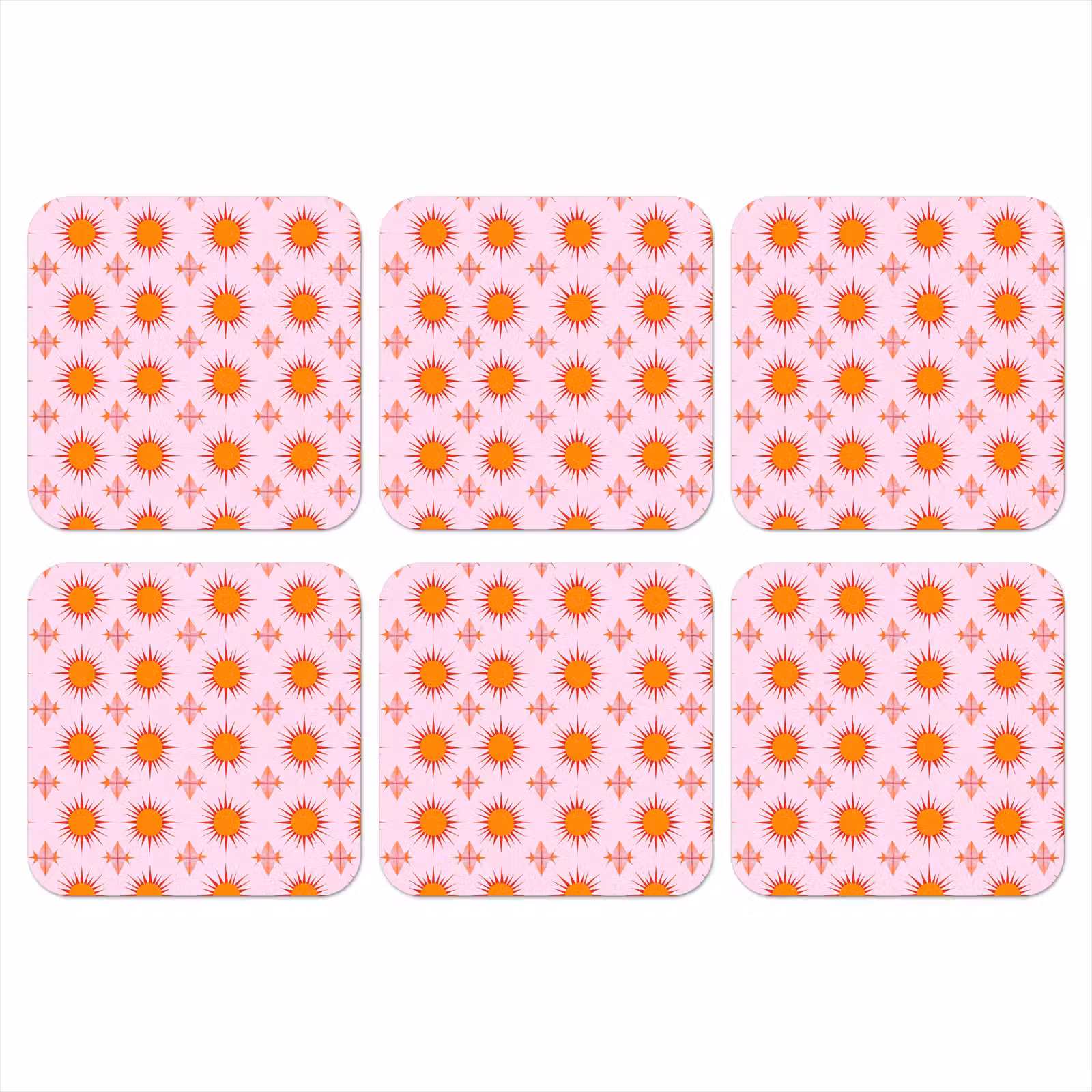 Onderzetter - Zon - Patroon - Roze — 1