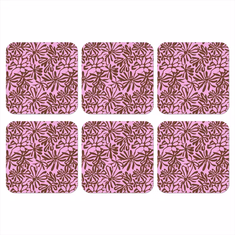 Onderzetter - Organisch - Patroon - Roze — 1