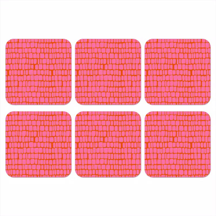 Onderzetter - Organisch - Raster - Roze — 1