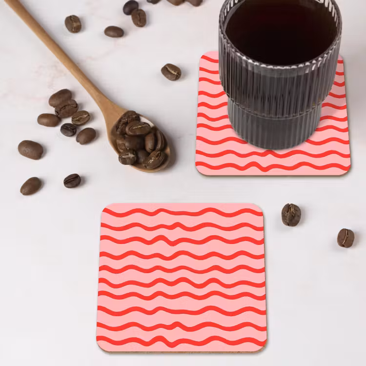 Onderzetter​ - Speels - Patroon - Rood — 4