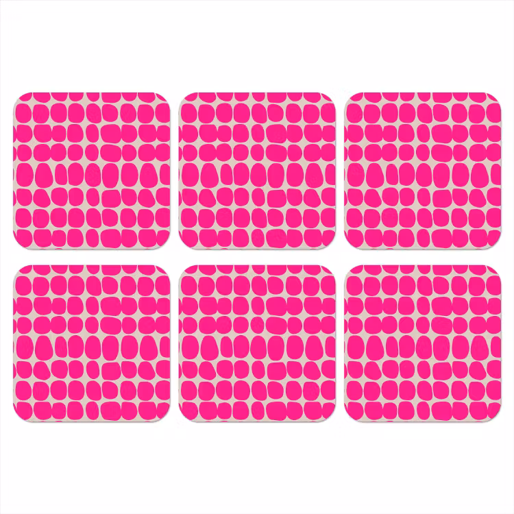Onderzetter - Stippen - Patroon - Roze — 1