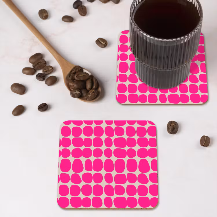 Onderzetter - Stippen - Patroon - Roze — 4