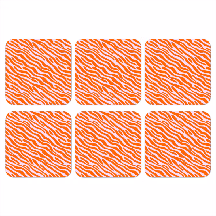 Onderzetter - Strepen - Dynamisch - Oranje — 1