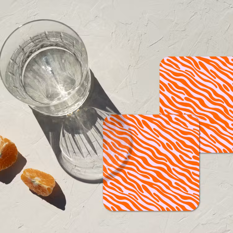 Onderzetter - Strepen - Dynamisch - Oranje — 3