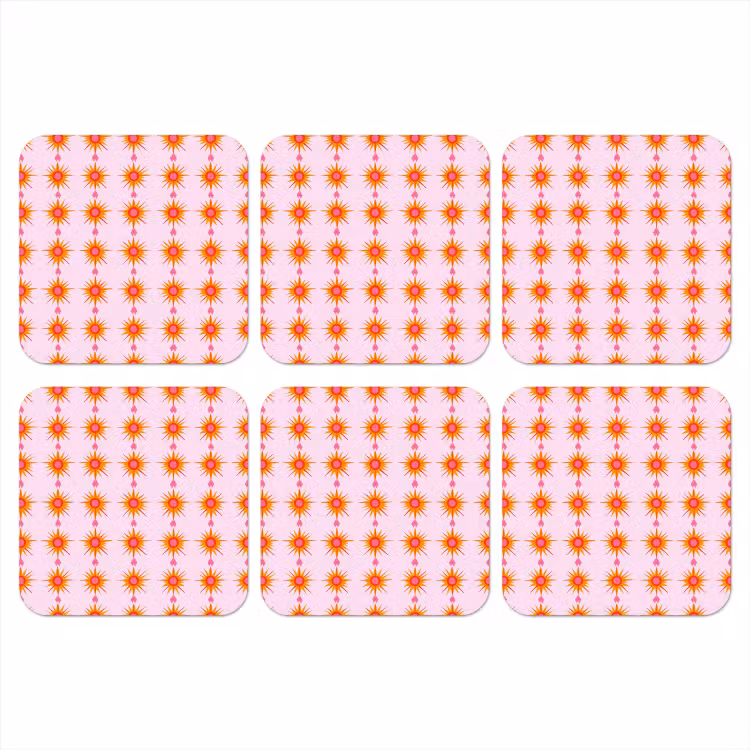 Onderzetter​ - Zon - Motief - Roze — 1