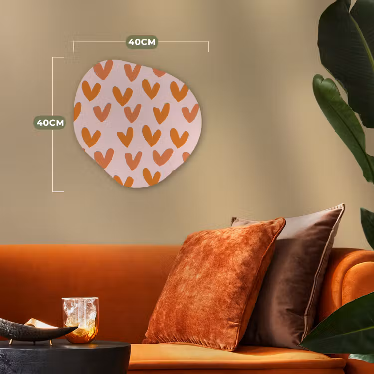 Organisch schilderij - Forex - Hartjes - Getekend - Oranje — 4