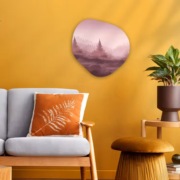 Organisch schilderij - Forex - Landschap - Mistig - Roze — 3