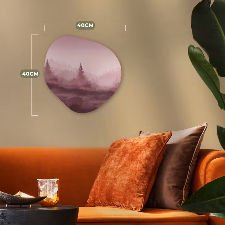 Organisch schilderij - Forex - Landschap - Mistig - Roze — 4