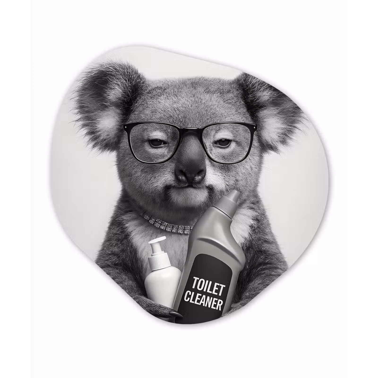 Organisch schilderij - Forex - Koala - Bril - Toilet — 1