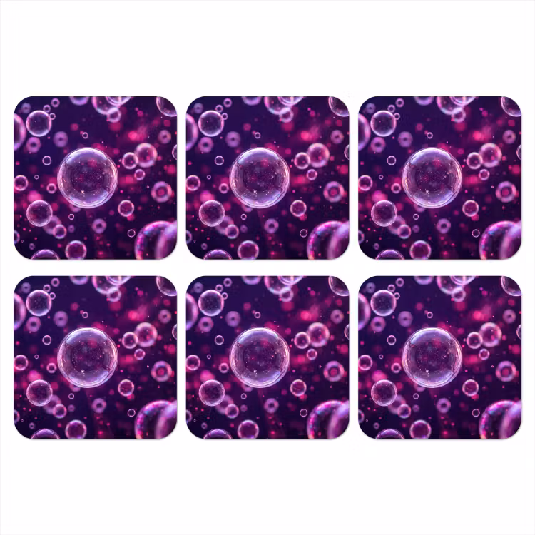 Onderzetter - Paars - Bubbels - Schuim — 1