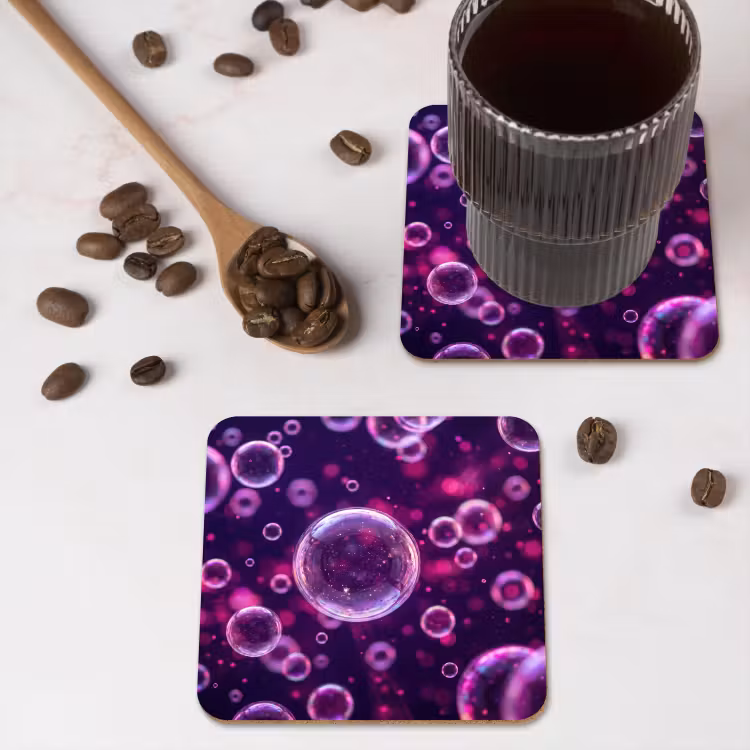 Onderzetter - Paars - Bubbels - Schuim — 4