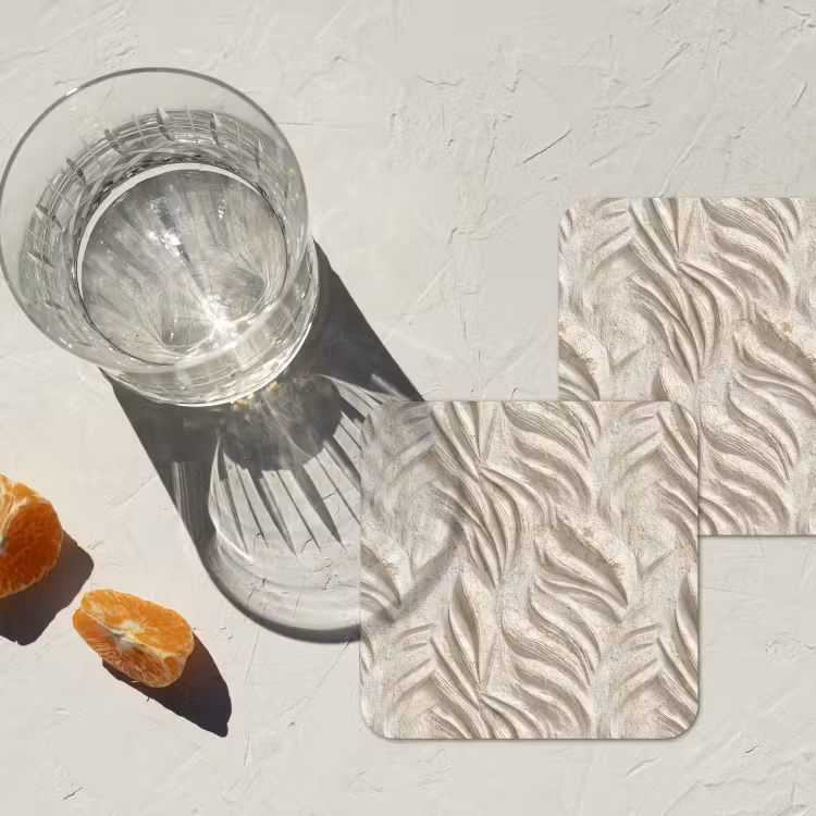 Onderzetter - Textuur - Reliëf - Beige — 3