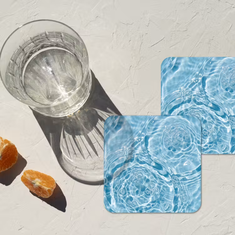 Onderzetter - Water - Blauw - bubbels — 3