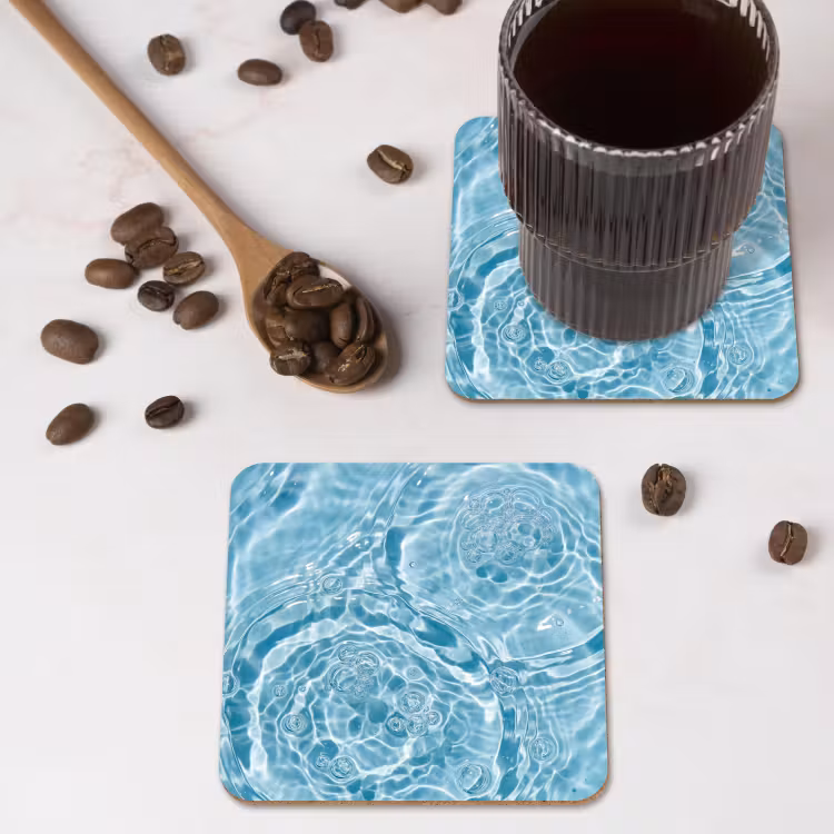 Onderzetter - Water - Blauw - bubbels — 4