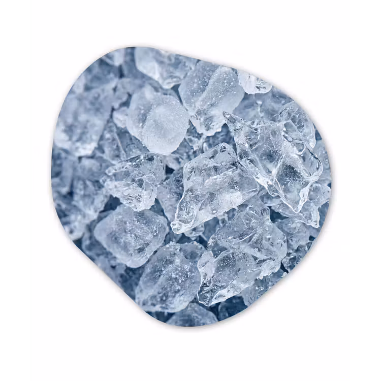 Organisch schilderij - Forex - Ijsblokjes - Water - Blauw — 1