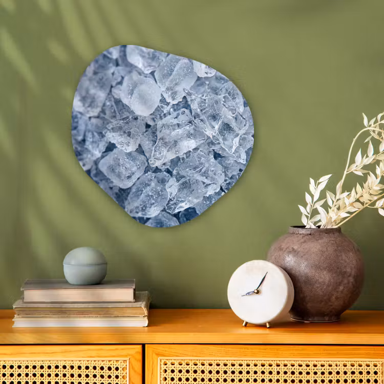 Organisch schilderij - Forex - Ijsblokjes - Water - Blauw — 2