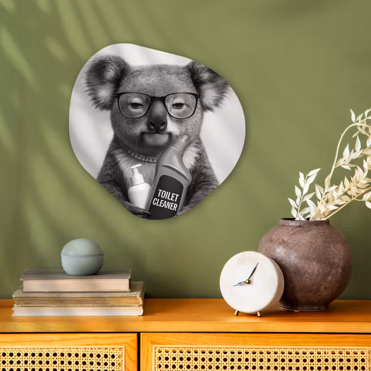 Organisch schilderij - Forex - Koala - Bril - Toilet — 2