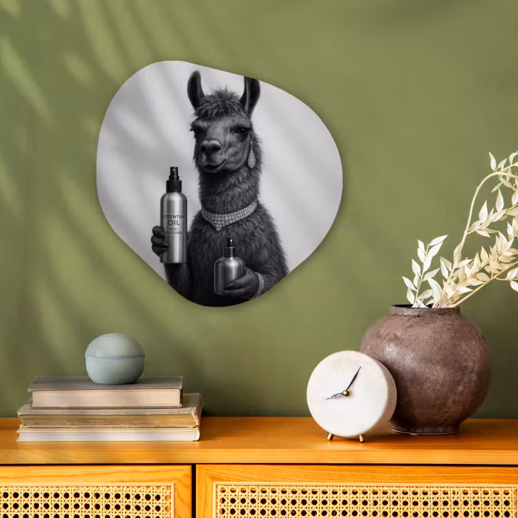 Organisch schilderij - Forex - Lama - Flessen - Zwart - Wit — 2