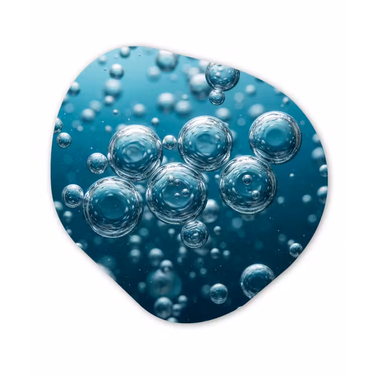 Organisch schilderij - Forex - Luchtbellen - Dynamisch - Blauw — 1