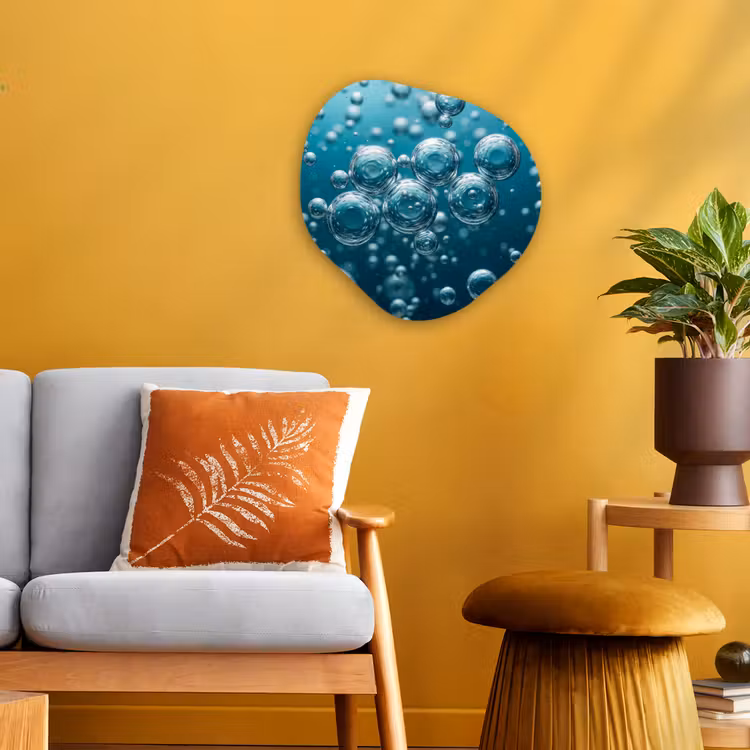 Organisch schilderij - Forex - Luchtbellen - Dynamisch - Blauw — 3