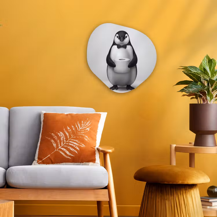 Organisch schilderij - Forex - Pinguïn - WC rol - Wit — 3